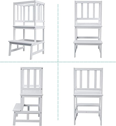 BEEYEO Kitchen Step Stool Helper for Kids and Toddlers with Safety Rail New