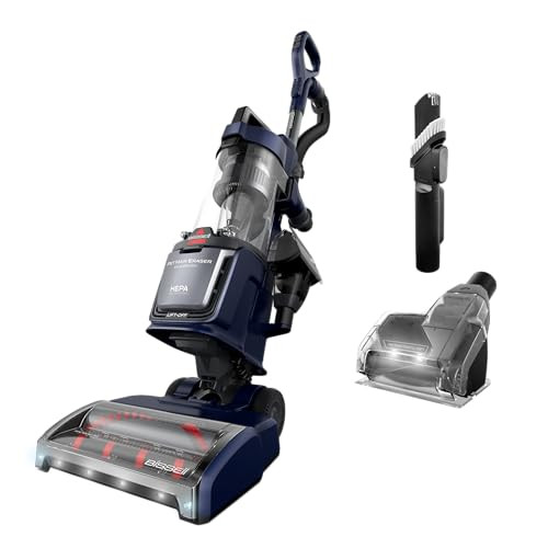 BISSELL PET HAIR ERASER DUALBRUSH UPRIGHT VACUUM, HEPA - NAVY