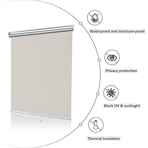 Cordless Blinds Blackout Roller Shades Room Darkening Window Blinds White Beige New