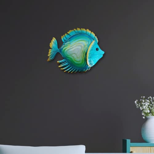 Comfy Hour Under the Sea Collection 14" Metal Art Ocean Fish Wall Decor Blue New