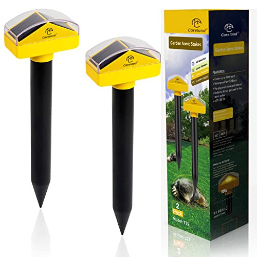 Mole Repellent Stakes, Pest Deterrent, Solar Powered, 2-Pack New