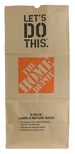 Home Depot Heavy Duty Brown Paper 30 Gallon Lawn and Refuse Bags 70 Bags New