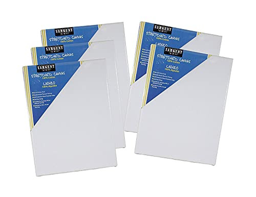 Sargent Art 16 x 20 Stretched Canvas Pack 5 Double Priming B073JZFKNB - White New