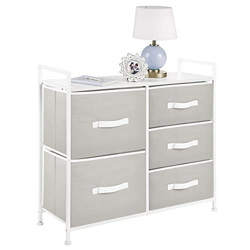 mDesign 30.03" High Steel Frame/Wood Top Storage Dresser B082DRQPWR-NEW New