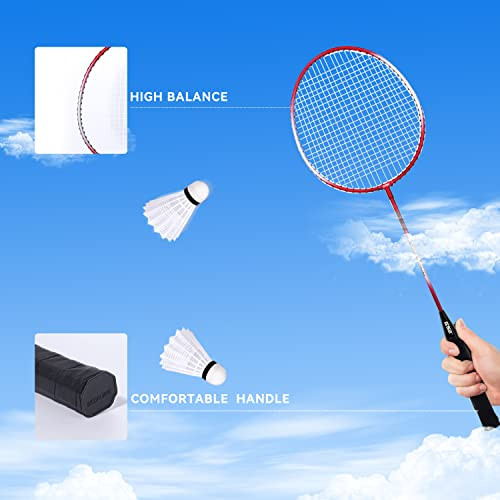 GSE Badminton Complete Set with Net 4 Rackets 3 Shuttlecocks Carry Bag - Blue New