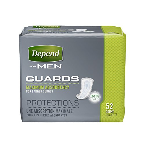 Depend Guards for Men, Maximum Absorbency, 52 Count (B00TDFQHJ6)  - White New