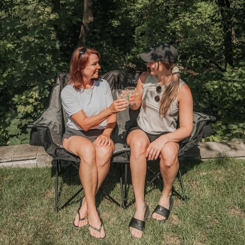 REALEAD DOUBLE CAMPING CAMPING COUCH SUPPORT 650 LBS - GREY