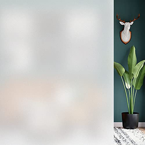 HIDBEA Frosted Window Privacy Film Non Adhesive 23.6 x 157.5" B0B8H6VB21 - White New