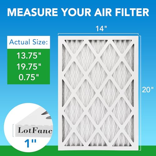 LotFancy 14x20x1 Air Filter MERV 8, 6-Pack Pleated for Home Furnace HVAC AC New