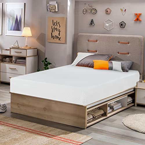 FDW 8 Inch Twin Mattress Medium Firm Gel Memory Foam - White New