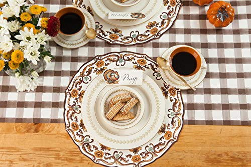 Hester & Cook Paper Placemat, Pad of 12 Die-Cut Thanksgiving China New
