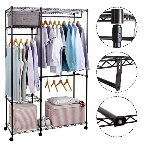 Lifewit Metal Closet Freestanding Garment Rack - B072F7TKNR - Silver New