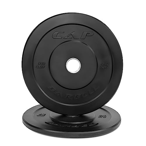 CAP Barbell Premium Bumper Plate Set, Black New