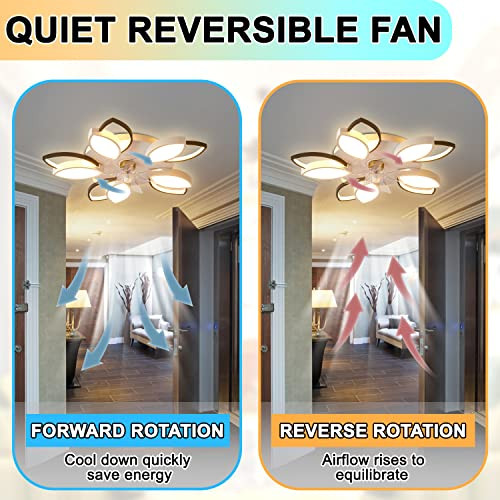 XCOICOER Ceiling Fan Lights 26.3" Modern Bladeless Remote Control - White New