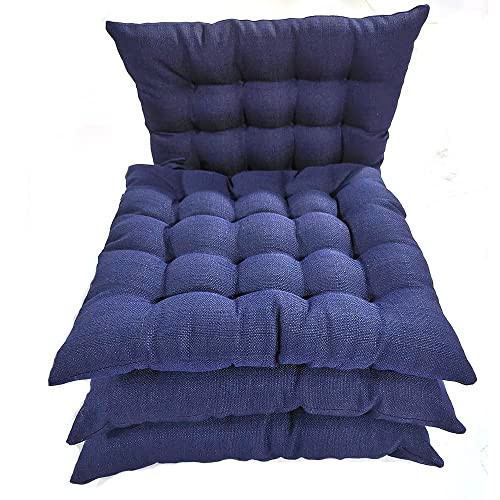 JAMSSUN Chair Cushions for Dining Chairs 4 Pack,Navy,15.5X15.5 inches New