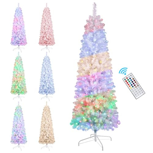 SHareconn 4ft Prelit Christmas Tree Remote Controlled Multi-Color RGB White New