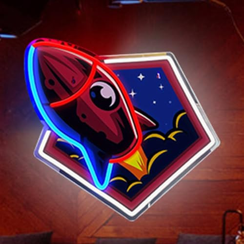 Rocket Neon Sign,Dimmable Neon Light for Wall Decor,USB Light Up Signs