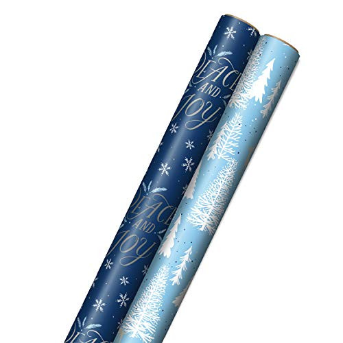 Hallmark Holiday Wrapping Paper, 2 Jumbo Rolls, Christmas Trees, B088SBLQB1 New