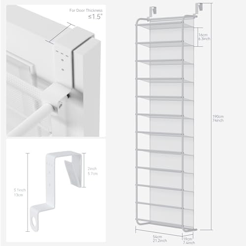 Whitmor 36 Pair Over The Door Shoe Organizer 12 Tier Hanging Shoe Organizer New