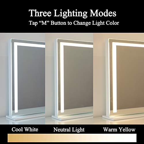 WAYKING Vanity Mirror with Lights, Makeup Mirror with Dimmiable 3 Lighting Modes