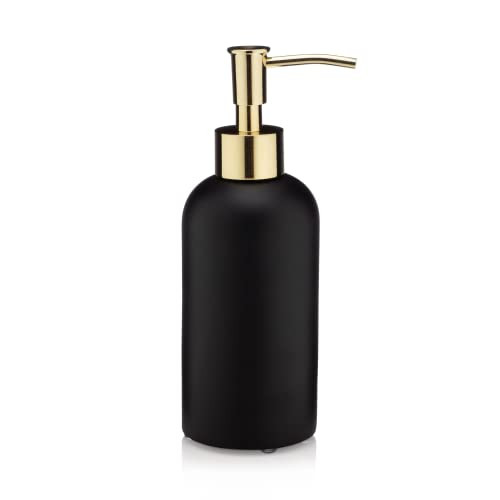 Essentra Home Matte Black Liquid Soap Dispenser with Gold Pump B07H74SZXQ-NEW New