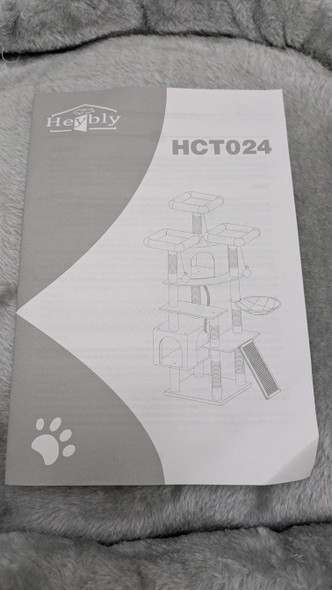 Heybly Cat Tree with Toy, 68 inch Cat Tower Indoor Cats HCT004SGR - Gray New