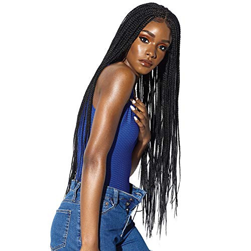 CLOUD 9 Sensationnel Ruwa Braided Lace Wig Swiss Lace 4X4 Box Braid 36" (2) New
