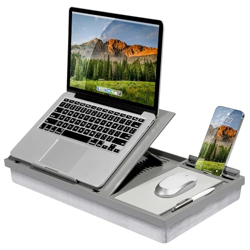 LAPGEAR Ergo Pro Lap Desk with 20 Adjustable Angles, Mouse Pad, and Phone Holder New