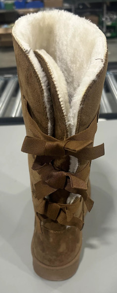 GENERIC WOMENS FUR LINED LACE UP SNOW BOOTS - SIZE: WOMEN 11 - BROWN/WHITE