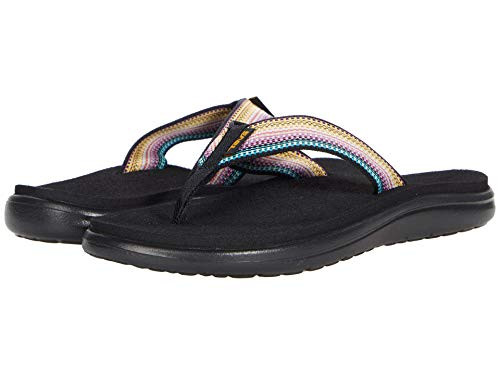 1019040 TEVA WOMEN'S VOYA FLIP-FLOP SANDALS, SIZE 11, BLACK/MULTI