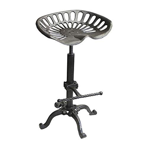 NACH Vintage Style Adjustable Tractor Seat Stool with Black Pedestal -JS-93-800 New