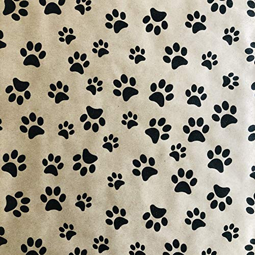 Voila Paw Prints 30 inch x 8 foot Continuous Wrapping Paper Roll - B07XLPSNGW New
