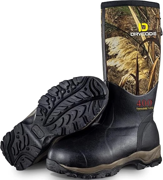 DRYCODE WOMENS HUNTING BOOTS INSULATED BOOTS FOR MEN WATERPROO - SIZE: 10 - CAMO