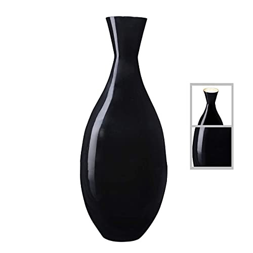 Villacera Handcrafted Sustainable Bamboo Vase 24"Teardrop Filler Decor - Black New