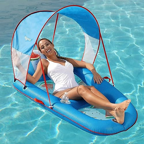 Aqua Ultimate Sunshade Recliner Pool Lounge, Watermelon - B0CFBFDGH8 New