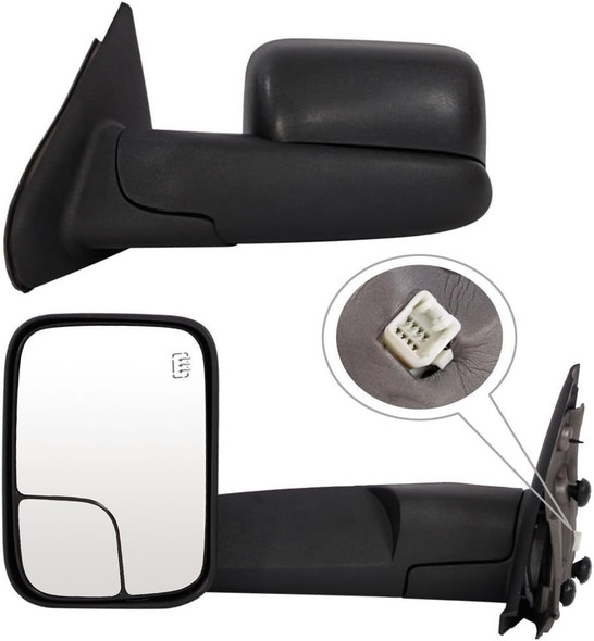 A Pair Towing Mirrors Replacement for Ram 1500 2002-2008 New