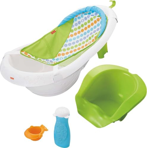 FISHER-PRICE BABY TO TODDLER BATH 4-IN-1 SLING ‘N SEAT TUB - GREEN New