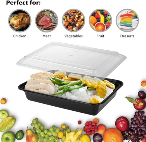 150 Set - 38oz Meal Prep Containers with Lids, Reusable, Leakproof New