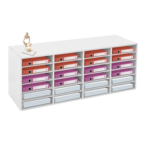 INPAITOO Mail Organizer, 24 Slots Compartments Mail Adjustable Shelves White New