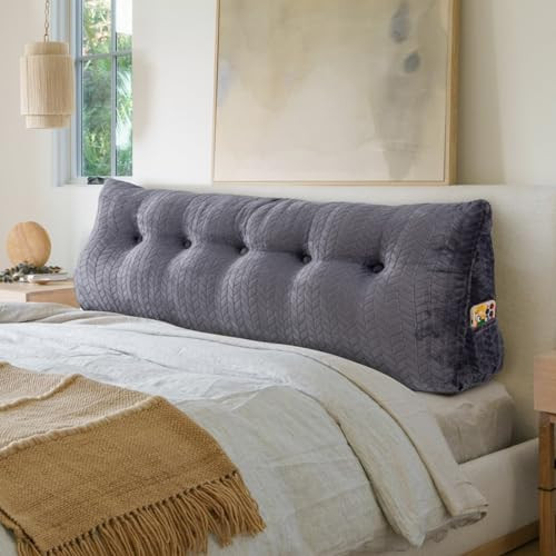 easedeco Bed Wedge Pillow for Headboard - Large Wedge Bolster New