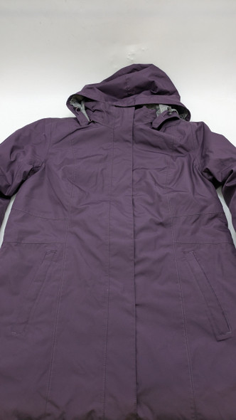 Eddie Bauer Women Girl On The Go Insulated Trench Coat Petite Size M - Eggplant New