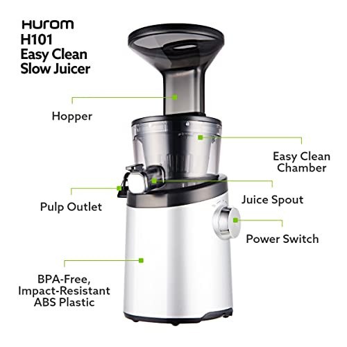 Hurom H101 Easy Clean Masticating Slow Juicer - Matte Silver New