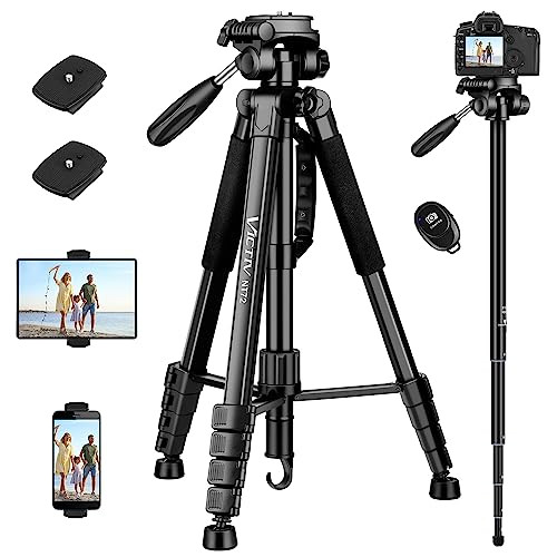 72 inch Tripod Camera Monopod Remote Professional Heavy Duty B083Q41HQ1 Black New