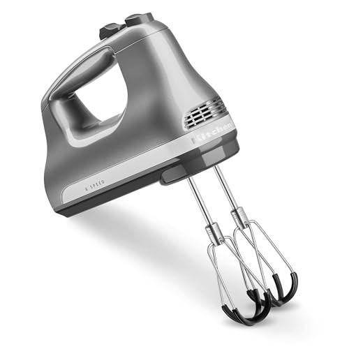 KITCHEN KITCHENAID 6 SPEED HAND MIXER W/FLEX EDGE BEATERS CONTOUR SILVER