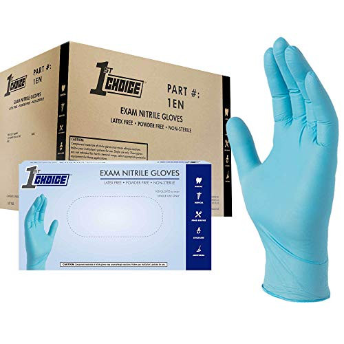 1st Choice Exam Blue Nitrile Gloves - 1ENM, Size Medium, 1000 Count B0873T3GRZ New