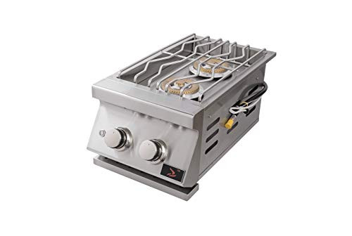 Bonfire Built-in Double Side Burner BBQ Island Natural Gas Kit 304, CBADSB New