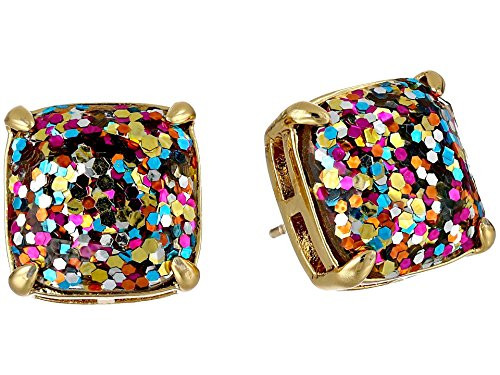KATE SPADE NEW YORK SMALL SQUARE STUD EARRINGS - MULTI GLITTER New
