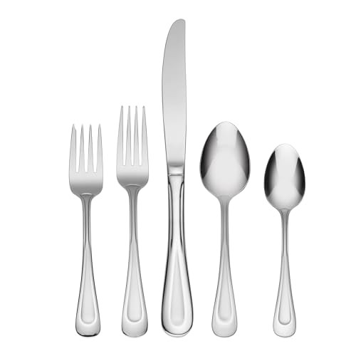 Oneida Satin Sand Dune 20-Piece 18/0 Silverware Set for 4, Flatware - Silver New