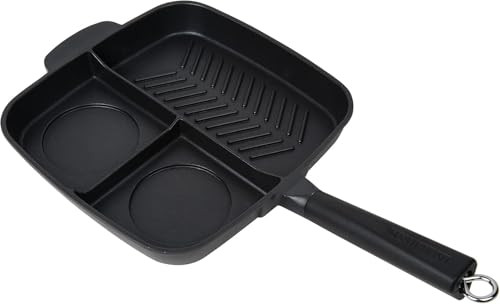 MasterPan Non-Stick 3 Section Meal Skillet 11" B01M0VUIRD - Black New