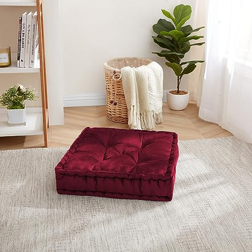 Sweet Home Collection Floor Pillow Large Square Tufted Decorative Cushion